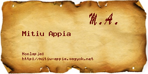 Mitiu Appia névjegykártya